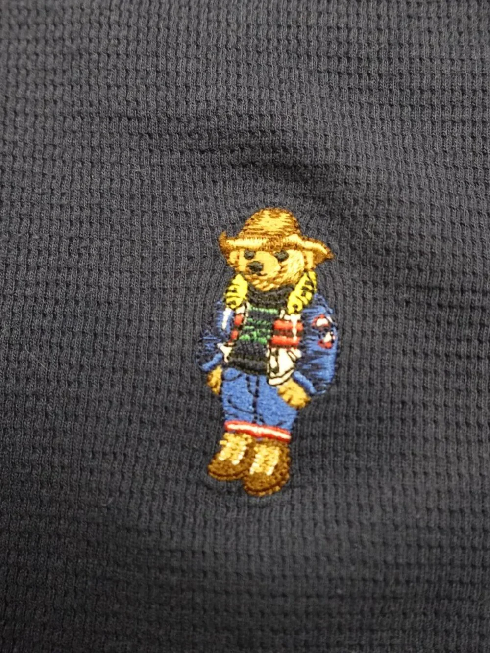 Polo Ralph Lauren Bear Waffle Knit Sleep Shirt Men’s XL‎ Navy Thermal